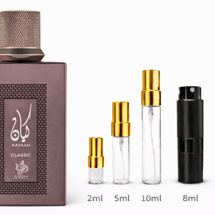 Al Wataniah- Kayaan Classic Eau de Parfum
 aromaflare.com samples,  Decant Samples 100% authentic , niche fragrances, mans cologne, woman perfume, Full retail bottle