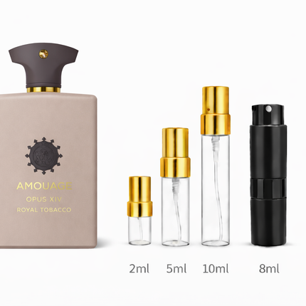 Amouage- Opus XIV Royal Tobacco Eau de Parfum samples 2ml 5ml 10ml 8ml
 aromaflare.com samples,  Decant Samples 100% authentic , niche fragrances, mans cologne, woman perfume, Full retail bottle 