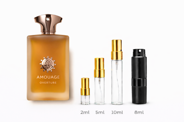 Amouage- Overture Man Eau de Parfum Samples 2ml 5ml 8ml 10ml 
 aromaflare.com samples,  Decant Samples 100% authentic , niche fragrances, mans cologne, woman perfume, Full retail bottle 