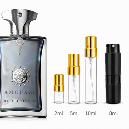 Amouage- Reflection Man 45 Extrait de Parfum samples 2ml 5ml 8ml 10ml
 aromaflare.com samples,  Decant Samples 100% authentic , niche fragrances, mans cologne, woman perfume, Full retail bottle 
