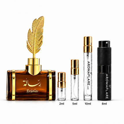 Arabian Oud Resala Eau de Parfum Sample  aromaflare.com samples,  Decant Samples 100% authentic , niche fragrances, mans cologne, woman perfume, Full retail bottle 