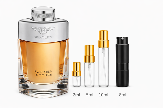 Bentley- for Men Intense Eau De Parfum samples 2ml 5ml 10ml 8ml
 aromaflare.com samples,  Decant Samples 100% authentic , niche fragrances, mans cologne, woman perfume, Full retail bottle