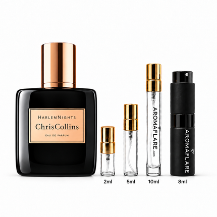 Chris Collins Harlem Nights Eau de Parfum Sample  aromaflare.com samples,  Decant Samples 100% authentic , niche fragrances, mans cologne, woman perfume, Full retail bottle  