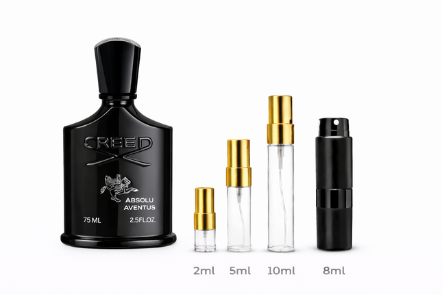 Creed- Absolu Aventus  samples 
 aromaflare.com samples,  Decant Samples 100% authentic , niche fragrances, mans cologne, woman perfume, Full retail bottle 