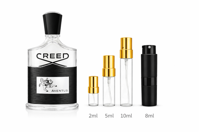Creed- Aventus Eau de Parfum
 aromaflare.com samples,  Decant Samples 100% authentic , niche fragrances, mans cologne, woman perfume, Full retail bottle 
