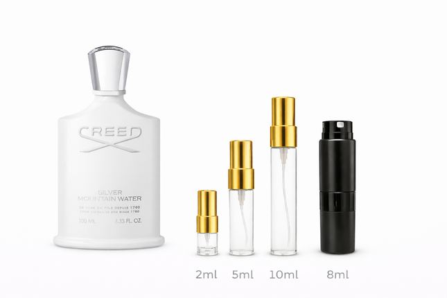 
Creed- Silver Mountain Water Eau de Parfum samples 2ml 5ml 8ml 10ml
 aromaflare.com samples,  Decant Samples 2ml 5ml 8ml 10ml  100% authentic , niche fragrances, mans cologne, woman perfume, Full retail bottle 
