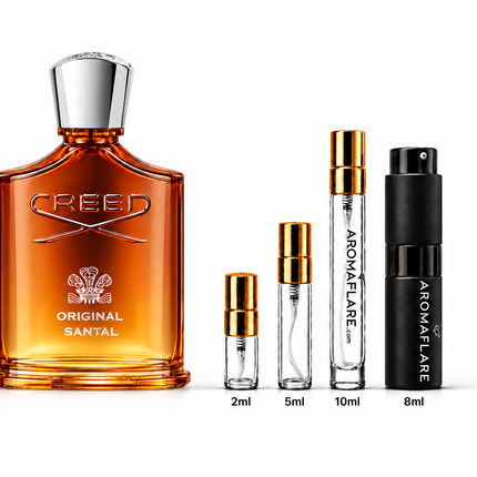 Creed Original Santal Eau de Parfum  aromaflare.com samples,  Decant Samples 100% authentic , niche fragrances, mans cologne, woman perfume, Full retail bottle 
