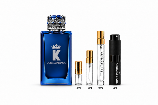 Dolce & Gabbana K Eau de Parfum Intense  aromaflare.com samples,  Decant Samples 100% authentic , niche fragrances, mans cologne, woman perfume, Full retail bottle 