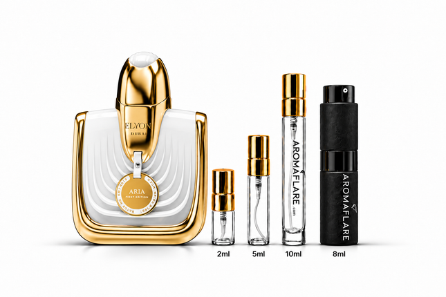 Elyon Dubai- Aria  Extrait de Parfum
 aromaflare.com samples,  Decant Samples 100% authentic , niche fragrances, mans cologne, woman perfume, Full retail bottle 