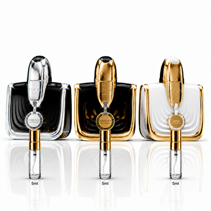 Elyon Dubai Legacy Discovery Set – Infinity, Himeros & Aria
aromaflare.com samples,  Decant Samples 100% authentic , niche fragrances, mans cologne, woman perfume, Full retail bottle 