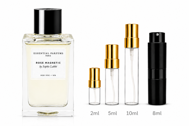 Essential parfum Rose magnetic
Eau de Parfum
 aromaflare.com samples,  Decant Samples 100% authentic , niche fragrances, mans cologne, woman perfume, Full retail bottle 