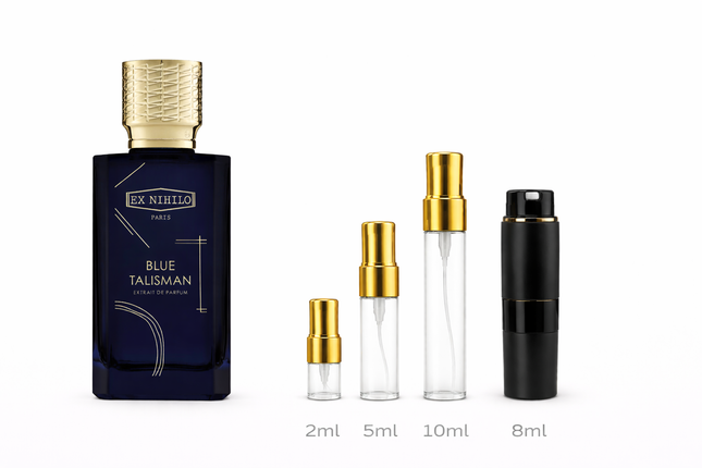 Ex Nihilo- Blue Talisman Extrait de Parfum 2ml 5ml 8ml 10ml
 aromaflare.com samples,  Decant Samples 2ml 5ml 8ml 10ml  100% authentic , niche fragrances, mans cologne, woman perfume, Full retail bottle 
