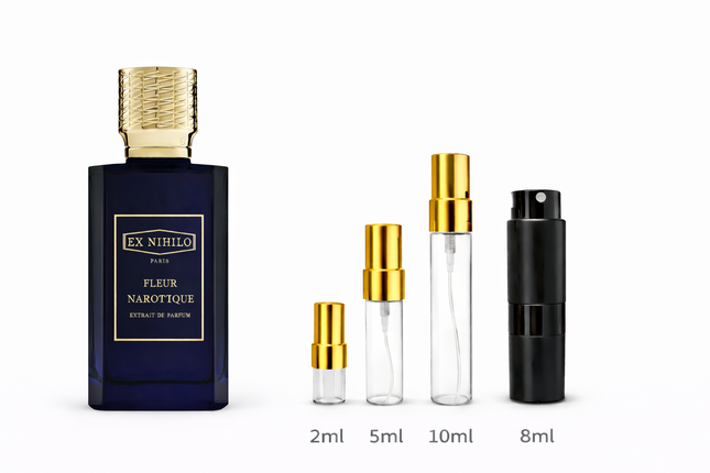 Ex Nihilo- Fleur Narcotique Extrait de Parfum
 aromaflare.com samples,  Decant Samples 100% authentic , niche fragrances, mans cologne, woman perfume, Full retail bottle