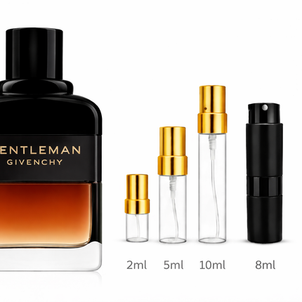 Givenchy- Gentleman Reserve Privee Eau de Parfum
 aromaflare.com samples,  Decant Samples 100% authentic , niche fragrances, mans cologne, woman perfume, Full retail bottle 