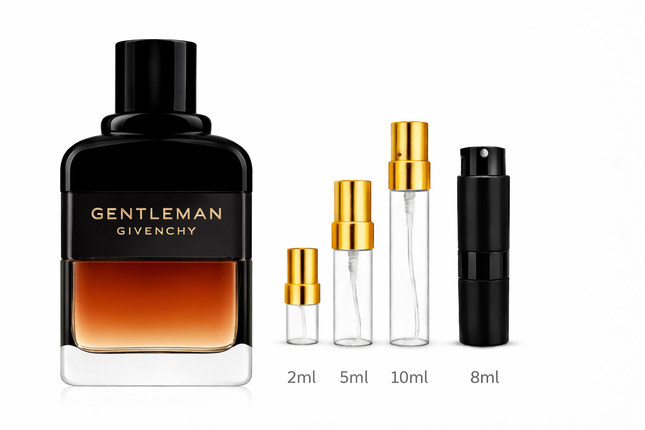 Givenchy- Gentleman Reserve Privee Eau de Parfum
 aromaflare.com samples,  Decant Samples 100% authentic , niche fragrances, mans cologne, woman perfume, Full retail bottle 