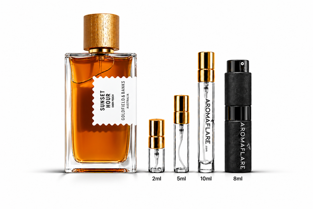 Goldfield & Banks-Sunset Hour Dark Peach   aromaflare.com samples,  Decant Samples 100% authentic , niche fragrances, mans cologne, woman perfume, Full retail bottle 