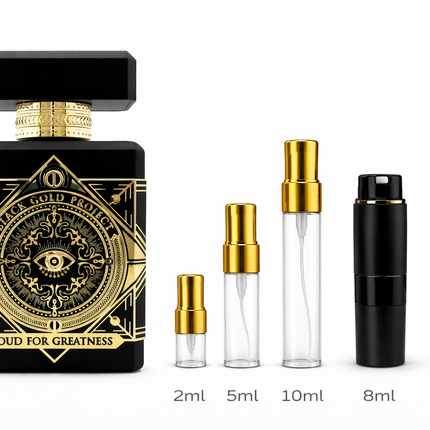 Initio- Oud For Greatness Eau de Parfum  samples 2ml 5ml 8ml 10ml
aromaflare.com samples,  Decant Samples 2ml 5ml 8ml 10ml  100% authentic , niche fragrances, mans cologne, woman perfume, Full retail bottle 
