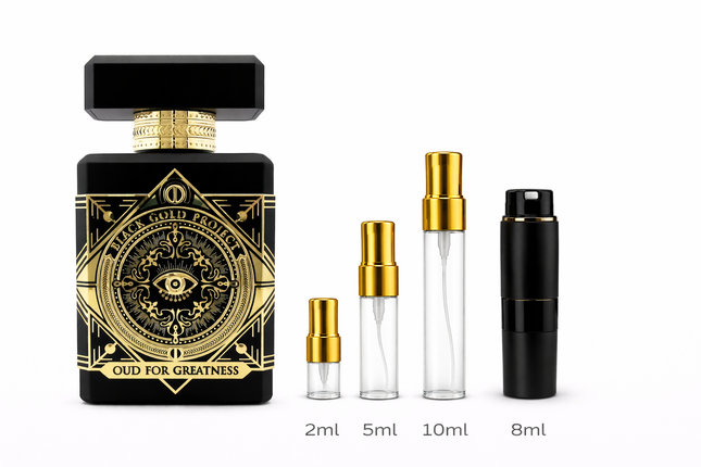 Initio- Oud For Greatness Eau de Parfum  samples 2ml 5ml 8ml 10ml
aromaflare.com samples,  Decant Samples 2ml 5ml 8ml 10ml  100% authentic , niche fragrances, mans cologne, woman perfume, Full retail bottle 

