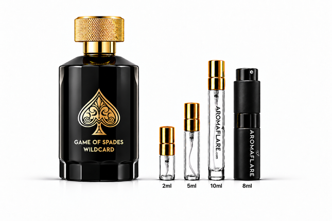 Jo Milano Game of Spades Wildcard Parfum  aromaflare.com samples,  Decant Samples 100% authentic , niche fragrances, mans cologne, woman perfume, Full retail bottle 