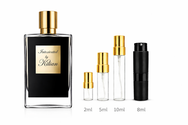 Kilian- Intoxicated Eau De Parfum
 aromaflare.com samples,  Decant Samples 100% authentic , niche fragrances, mans cologne, woman perfume, Full retail bottle 