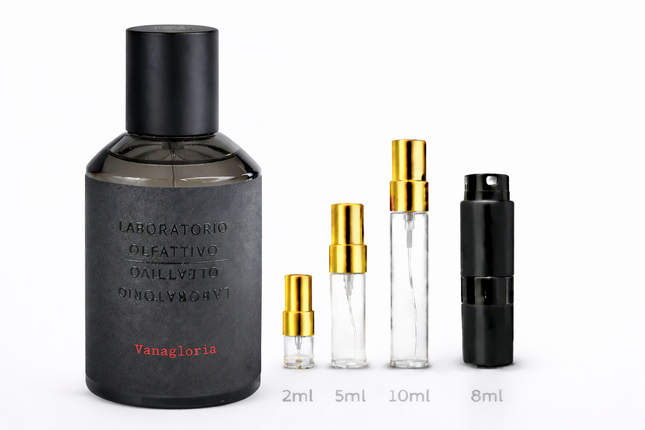 Laboratorio Olfattivo- Vanagloria Eau de Parfum samples 2ml 5ml 8ml 10ml
 aromaflare.com samples,  Decant Samples 100% authentic , niche fragrances, mans cologne, woman perfume, Full retail bottle 