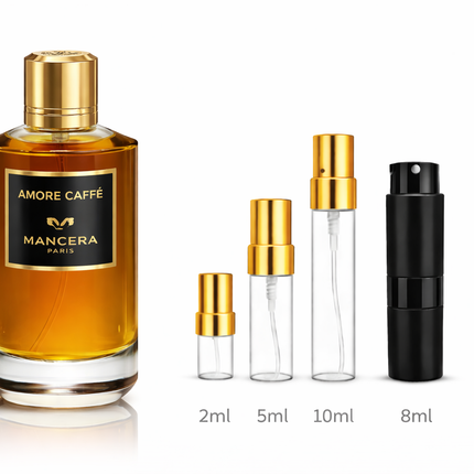 Mancera- Amore Caffe Eau de Parfum
 aromaflare.com samples,  Decant Samples 100% authentic , niche fragrances, mans cologne, woman perfume, Full retail bottle 