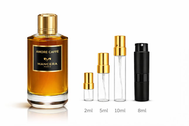 Mancera- Amore Caffe Eau de Parfum
 aromaflare.com samples,  Decant Samples 100% authentic , niche fragrances, mans cologne, woman perfume, Full retail bottle 