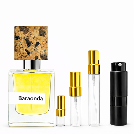 Nasomatto- Baraonda Parfum Extrait samples 2ml 5ml 8ml 10ml
 aromaflare.com samples,  Decant Samples 100% authentic , niche fragrances, mans cologne, woman perfume, Full retail bottle 