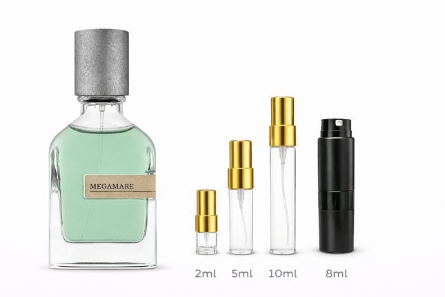 Orto Parisi- Megamare Parfum samples 2ml 5m aromaflare.com samples,  Decant Samples 2ml 5ml 8ml 10ml  100% authentic , niche fragrances, mans cologne, woman perfume, Full retail bottle 
l 8ml 10ml
