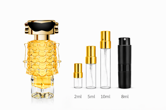 Paco Rabanne- FAME INTENSE Eau de Parfum samples 2ml 5ml 10ml 8ml 
 aromaflare.com samples,  Decant Samples 100% authentic , niche fragrances, mans cologne, woman perfume, Full retail bottle 