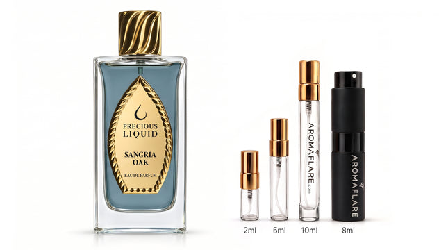 Precious Liquid Sangria Oak Eau de Parfumaromaflare.com samples,  Decant Samples 100% authentic , niche fragrances, mans cologne, woman perfume, Full retail bottle 
