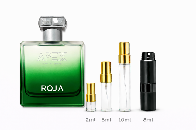 Roja- APEX Eau Intense Eau De Parfum samples 2ml 5ml 8ml 10ml 
 aromaflare.com samples,  Decant Samples 100% authentic , niche fragrances, mans cologne, woman perfume, Full retail bottle 