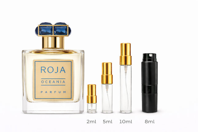 Roja- Oceania Parfum samples 2ml 5ml 8ml 10ml
aromaflare.com samples,  Decant Samples 2ml 5ml 8ml 10ml  100% authentic , niche fragrances, mans cologne, woman perfume, Full retail bottle 

