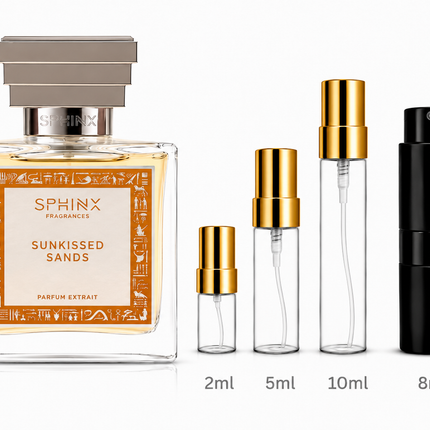 Sphinx-Sunkissed Sands aromaflare.com samples,  Decant Samples 100% authentic , niche fragrances, mans cologne, woman perfume, Full retail bottle 