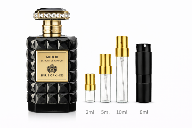 Spirit of Kings- Ardor Extrait de Parfum
 aromaflare.com samples,  Decant Samples 100% authentic , niche fragrances, mans cologne, woman perfume, Full retail bottle