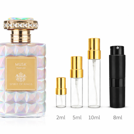 Spirit of Kings- Musk Eau de Parfum
 aromaflare.com samples,  Decant Samples 100% authentic , niche fragrances, mans cologne, woman perfume, Full retail bottle 