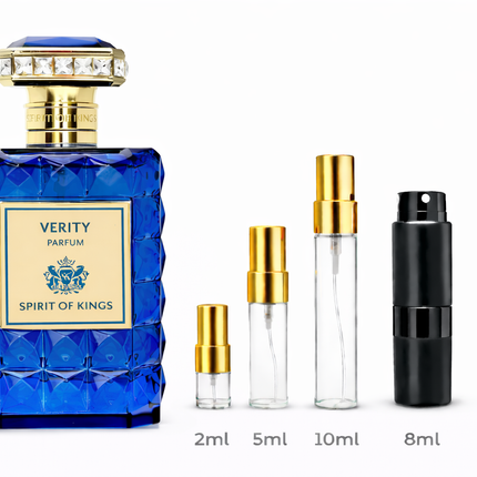 Spirit of Kings- Verity Eau de parfum samples 2ml 5ml 8ml 10ml
 aromaflare.com samples,  Decant Samples 100% authentic , niche fragrances, mans cologne, woman perfume, Full retail bottle 