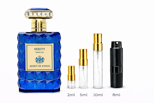 Spirit of Kings- Verity Eau de parfum samples 2ml 5ml 8ml 10ml
 aromaflare.com samples,  Decant Samples 100% authentic , niche fragrances, mans cologne, woman perfume, Full retail bottle 