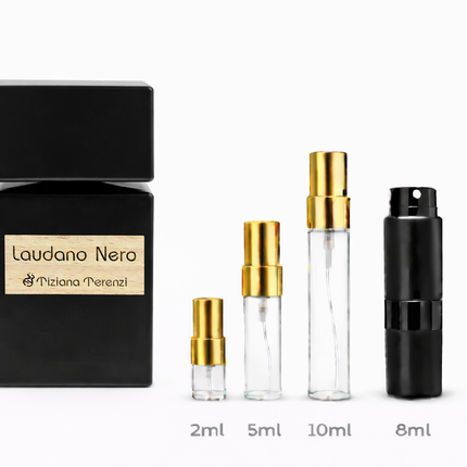 Tiziana Terenzi- Laudano Nero Extrait De Parfum samples 2ml 5ml 8ml 10ml 
 aromaflare.com samples,  Decant Samples 100% authentic , niche fragrances, mans cologne, woman perfume, Full retail bottle 
