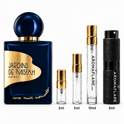 Une_Nuit_Nomade_Jardins_de_Misfah_Extrait_Sample_aromaflare.com_samples_Decant_Samples_100_authentic_niche_fragrances_mans_cologne_woman_perfume_Full_retail_bottle_1
