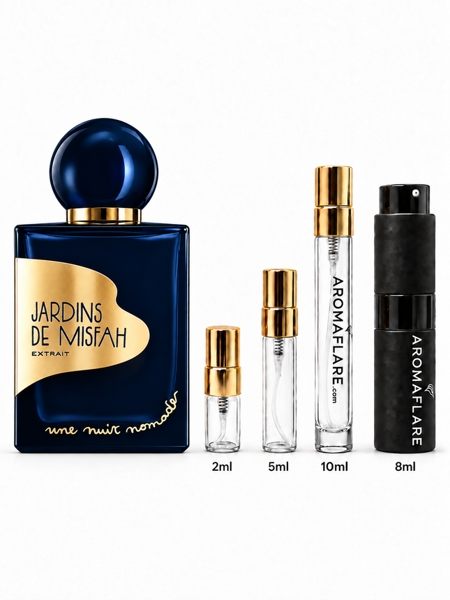Une_Nuit_Nomade_Jardins_de_Misfah_Extrait_Sample_aromaflare.com_samples_Decant_Samples_100_authentic_niche_fragrances_mans_cologne_woman_perfume_Full_retail_bottle_1