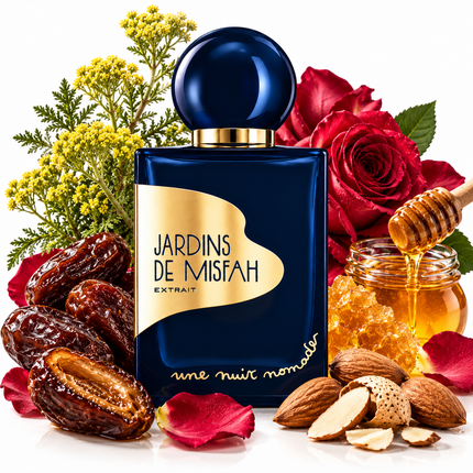 Une Nuit Nomade Jardins de Misfah Extrait  Sample  aromaflare.com samples,  Decant Samples 100% authentic , niche fragrances, mans cologne, woman perfume, Full retail bottle 