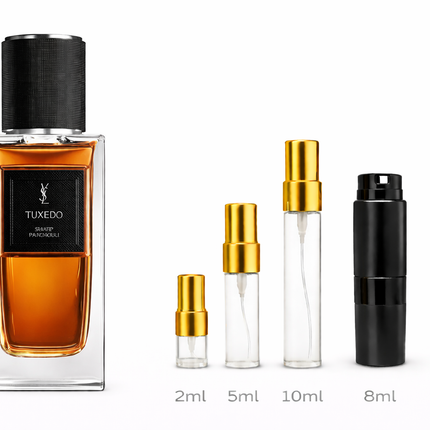 Yves Saint Laurent- Tuxedo Eau De Parfum samples 2ml 5ml 8ml 10ml
 aromaflare.com samples,  Decant Samples 2ml 5ml 8ml 10ml  100% authentic , niche fragrances, mans cologne, woman perfume, Full retail bottle 
