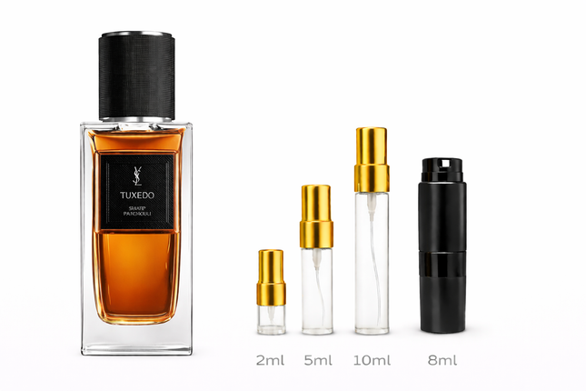 Yves Saint Laurent- Tuxedo Eau De Parfum samples 2ml 5ml 8ml 10ml
 aromaflare.com samples,  Decant Samples 2ml 5ml 8ml 10ml  100% authentic , niche fragrances, mans cologne, woman perfume, Full retail bottle 
