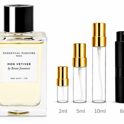 essentials parfums mon vetiver Eau de Parfum  aromaflare.com samples,  Decant Samples 100% authentic , niche fragrances, mans cologne, woman perfume, Full retail bottle 